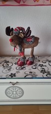 Elch Rentier Deko Figur, stehend, Braun, Fell, Weihnachten