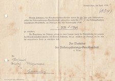 HADMERSLEBEN, Brief 1938, Der Vorsteher der Boderegulierungs-Genossenschaft v. K