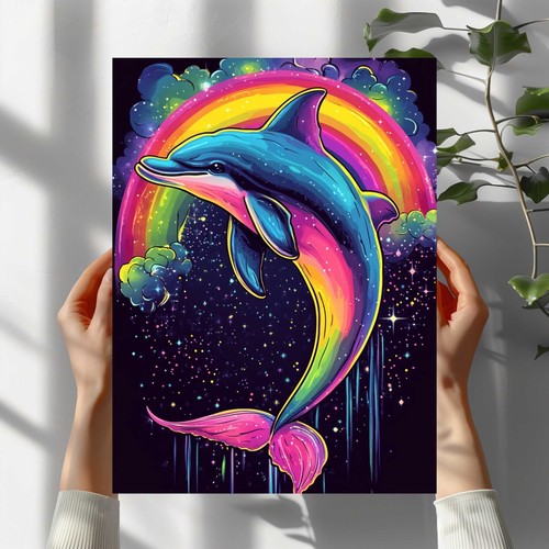 Regenbogen delfin premium - regenbogen,