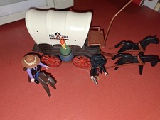 Playmobil Western Plan Wagen mit Pferde und Figuren