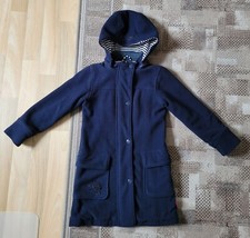 Sigikid Mantel / lange Fleecejacke, marineblau mit Stickerei, Gr. 128