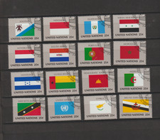 Kompl.-Satz-UNO-New-York-Flaggen von  Mitgliedsstaaten-1989-gestempelt-TOP