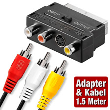 Scartadapter und 3-fach Cinchkabel im Set, Audio Video Cinch RCA FBAS Scart 1.5m