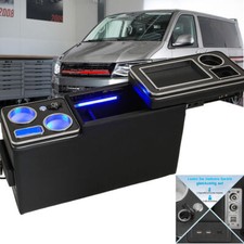 Mittelkonsole Staufach mit USB LED Console Storage Schieben Für VW Opel Toyota