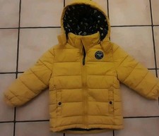 H&M Winter Jacke gelb Gr.110 Kinder Anorak gesteppt