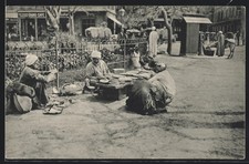 Kairo, Arabee au dîner, arabischer Händler mit Fladenbrot, Ansichtskarte 