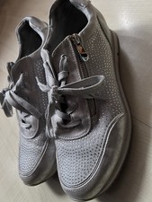 Marco Tozzi Damen Halbschuhe Gr 41 Silber Glitzer Mit Reißverschluss 