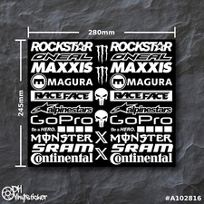 Sponsoren Stickersatz Weiß | Aufkleber Set Fahrrad eBike BMX eMTB Helm