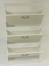 Schuhschrank weiß mit 3 klappen, geringe Tiefe, viel Stauraum, Kippmechanik