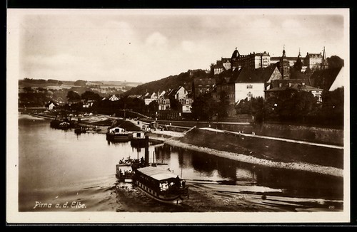 Pirna elbe ortsansicht - a., elbe,