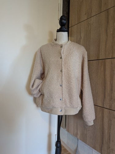 Damen teddy jacke beige - jacke,