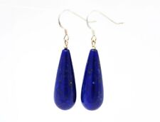 Schöne Ohrringe aus Edelsteiene Lapislazuli in Tropfenform 925er Silber Ohrhaken