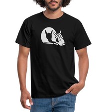 Schattenspiel Hase Heavy Metal Rock Handzeichen Männer T-Shirt