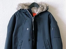 US Flieger Nylon Parka N3B blau XL Cold Weather Fellkapuze rubber waterproof NEU