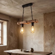 Hängelampe geflammtes Holz