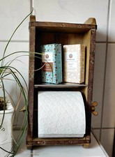 Toilettenrollenhalter alte Holz Ziegelform Lade nostalgiescher WC Halter Ablage