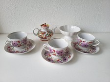 Porzellan Lomonosov  LFZ Teekanne,  3 Teegedecke, Pralinen-, Gebäckschale