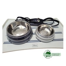 Starterset Hund -HUNTER- 2 Näpfe + Silikon-Unterlage + Nylonleine, div. Variante