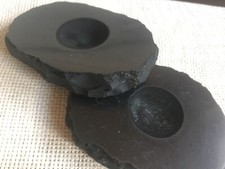 120g Schungit Sockel Untersetzer poliert für 5 bis 10 cm Kugel.  Mit Zertifikat!