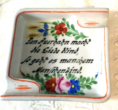 Aschenbecher,Porzellan-Spruch-