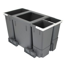 Müllex X80 L6 Abfalltrennbehälter Abfallsammler Mülleimer Grau 80 cm 40 Liter