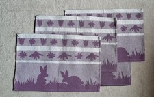 Wunderschöne Tischsets 4 Stück in lila beige Hasen Ostern NEU