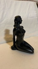 Art Deco Stil Figur Schwarz Alabaster Frau Statue Skulptur. Wunderschön 