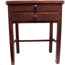 Nähtisch Holz braun Art Déco 30er Beistelltisch Konsole Ablage Telefontisch