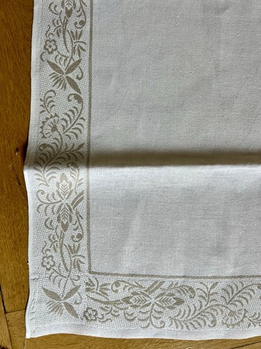 Tischdecke leinen eingewebter - leinen,