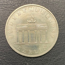 DDR 20 Mark Brandenburger Tor 1989 mit Schatulle und Zertifikat