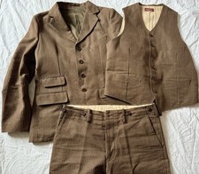 ADJUSTABLE COSTUME  3 PIECES COTTON SUIT “ CUTAWAY“ Made In Japan Vintage