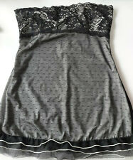 Hunkemöller, Babydoll Bodique, Sexy Nachthemd, Gr.M, schwartz / weiß