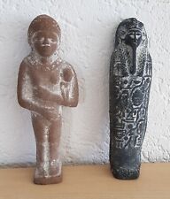 2 Ägyptische Stein-Skulpturen Grabbeigaben Mumie Statue ca. 15 cm