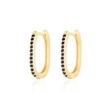 Ohrringe Creolen Minimalistisch Oval Frauen 925 Silber Ohrringe vergoldet