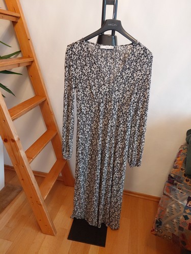 Mango kleid schwarz weiß - schwarz,