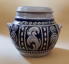 Art Deco Westerwälder, Westerwald Keramik, Steinzeug - Deckeldose, Dekor Kobalt
