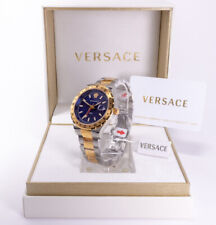 Versace V11060017 Hellenyium Herrenuhr Armbanduhr Edelstahl Blau Datum GMT