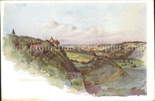 Dornburg Saale 3 Schloesser Aquarell v. W. Hartwig