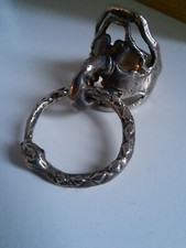 Ouroboros Uroboros Schlangen Door Knocker Ring Gothic Biker 925er Silber Gr. 53