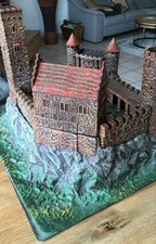 Elastolin  Ritterburg mit intakter Balkenbrücke, siehe Bilder (Braune Burg)