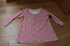 Blutsgeschwister Shirt rot Orangen 3/4 Ärmel 2XL XXL neu