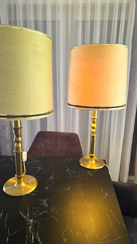 Tischlampe messing gold mit - 2x,