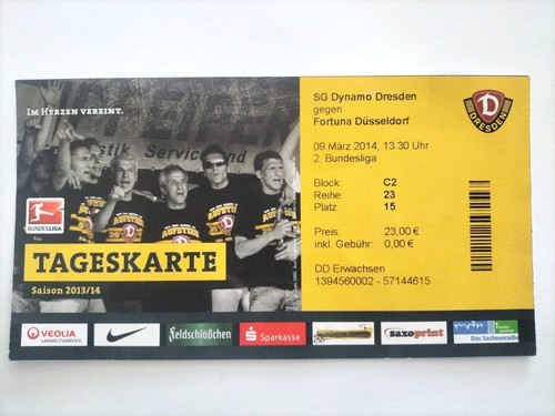 Sammler ticket dynamo - 13/14,