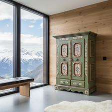 Voglauer 1700 Schrank Bauernschrank Landhaus Kleiderschrank Wäscheschrank grün