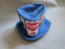 Vintage Blau Gehäkelt Budweiser Schlitz Schaefer Bier Kann Knit Eimer Partei Hut