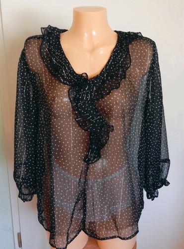 Chiffon rüschenbluse 44 - chiffon, 42