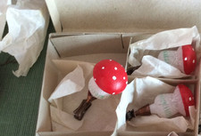 DDR - Christbaumschmuck   Fliegenpilz m. Federklammer (Lauscha)