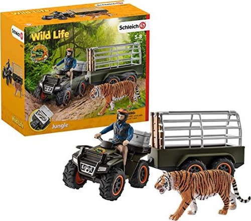 Schleich jeep mit anhänger - -,