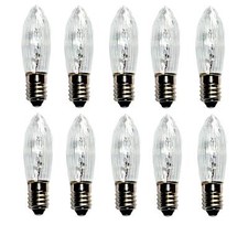 10x Riffelkerze Topkerze 24V 3W E10 für innen  / Spitzkerze f. 10er Lichterkette