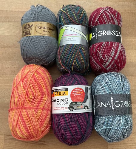100 sockenwolle - 6x, gr